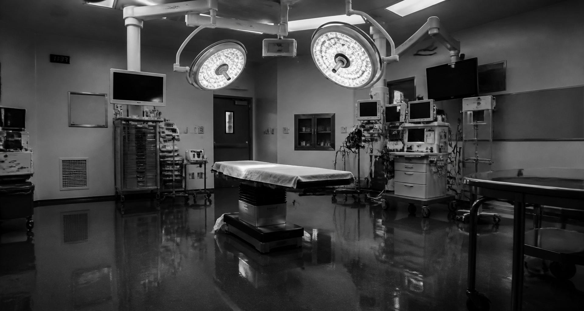 An empty operating room ready for the next case at Sync Surgery Center